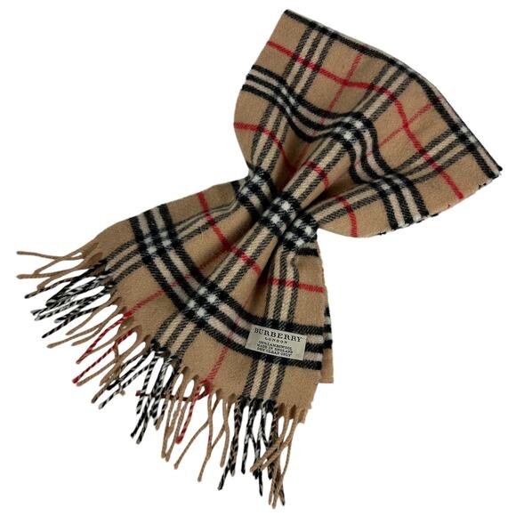 Burberry Made in England Lambswool Nova Check Tassel Trim Scarf - Picture 2 of 4